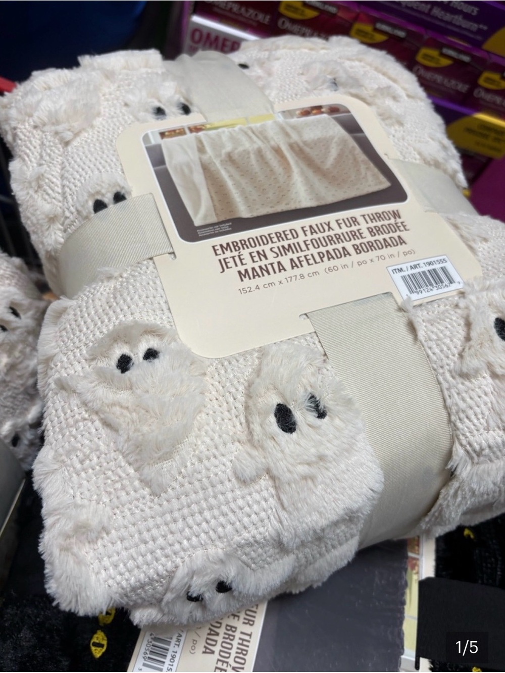 NWT VIRAL TIK TOK
COSTCO FAUX FUR
HALLOWEEN FALL THROW
WHITE GHOST